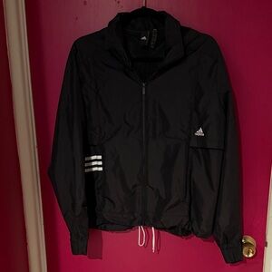 adidas Black Jacket with White Stripe Accents